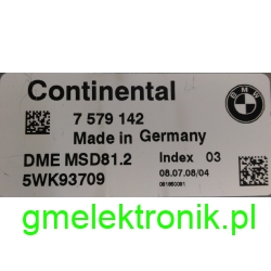 DUMP - BMW - 5WK93709 - DME 7579142 - 7621131